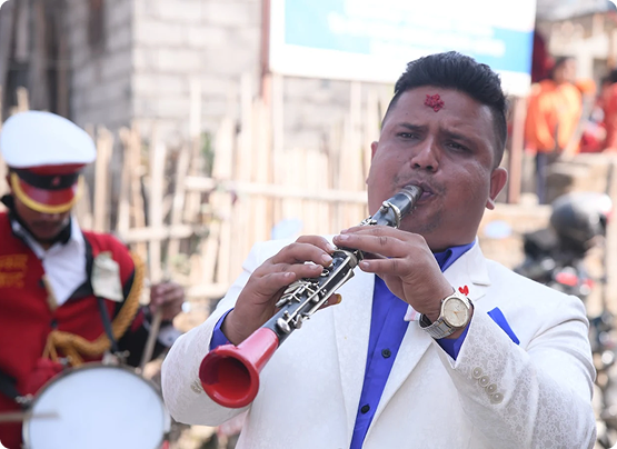 Jhankar Band Baja performers practicing traditional music